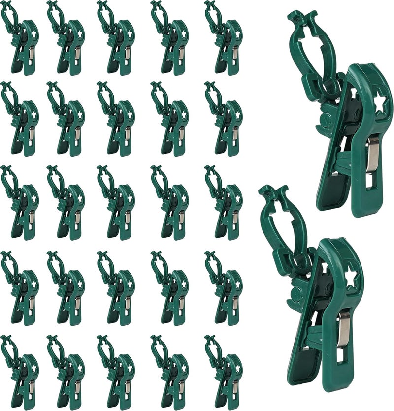 TW SHINE C7 C9 Christmas Lights Spring Clips, 50 Pack Holiday Lights Universal Quick Spring Clips for E12 E17, Weatherproof Shatterproof Clips Outdoor for Roof Fence Shingle Gutter - Image 1